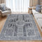 BSGIFT Teppich Grau 200x300, Waschbarer Teppich Vintage Kurzflor Groß Rug für Wohnzimmer Schlafzimmer Esszimmer rutschfest Boho Wohnzimmerteppich, Aesthetic Teppiche