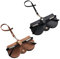 Sonnenbrillen Tasche Aus Leder 2 Stück Sonnenbrillen Etui, Brillentasche Zum Anhängen, Tragbares Etui Für Sonnenbrillen, Sonnenbrillen-Aufbewahrungshalter, Sonnenbrillenetui Leder (Schwarz, Braun)