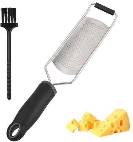 YILANJIN Cheese Grater, Lemon Zester, Multi-Purpose Kitchen Grater with 18/8 Stainless Steel Blade, Hand Grater for Cheese, Lemon, Chocolate, Nutmeg, Gingers, Garlic, Vegetables, Dishwasher Safe