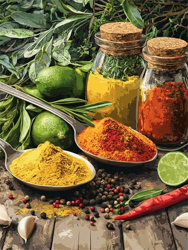 Peinture par Numéros pour Adulte cuisine, Peinture Numero citron DIY Activité Manuelle, Peindre par Nombre Kits avec Pinceaux et Acryliques Bricolage Peintures Kits la décoration de la Maison 40x50cm