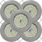 5er Set Flache SMD LED Modul Einbaustrahler | Farbe Edelstahl gebürstet | 5W | 230V | Starr | Klemmring | LED Spots für die Decke mit wenig Einbautiefe | Wohnzimmer | Küche | Schlafzimmer usw.