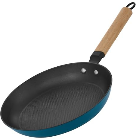 Nonstick Frying Pan, 8 inch Enameled Cast Iron Pan Kitchen Healthy Egg Fry Pan Omelette, Free of PFAS and PFOA Lightweight Pre-seasoned Cast Iron Skillet, Dishwasher&Oven Safe Detachable Handle
