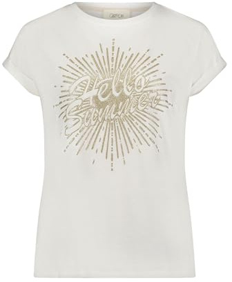 Cartoon Damen Printshirt mit Ärmelaufschlag 42, Patch Cream/Gold