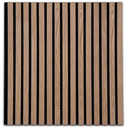 KARAT Panneaux muraux en MDF - Panneau mural avec placage en bois et feutre - Tasseau mural Décoration pour intérieur - Isolation sonore pour Bureau Maison (Red Oak 60x60 cm Epaisseur 2,1 cm)