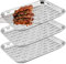 Asfrode 2 Stück BBQ Grillschalen aus Edelstahl, 34.5 x 24.2 x 2.7 cm Wiederverwendbare Grillkorb Gemüsekorb Aussenbereich für Gemüse Fisch oder Fleisch für Gas-, Elektro- und Holzkohlegrill (Silver)