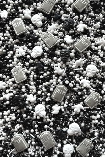 SD Pearls Zuckerstreusel, Halloween Streusel Essbar, Zuckerstreusel Halloween, Zucker Augen Deko Essbar, Streudekor für Kuchen, Muffins, Desserts. (Mix „Nachtgeist“, 100g)