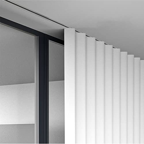 UQACHG Schiebevorhangschiene für geflieste Decken, eingebetteter Raumteiler für Erkerfenster, Balkon, Dusche, stummes Deckenvorhangschienensystem mit Riemenscheibe,Black-280cm