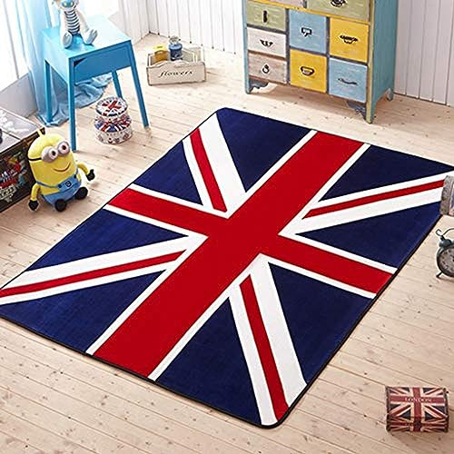 Teppich im Vintage-Stil, Union Jack-Flagge, Polyester-Matte für Wohnzimmer, Esszimmer, Schlafsaal, Schlafzimmer, Heimdekoration