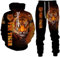 lFTEGUFKXS Weihnachten Wolf Herren Jogginganzug lion Hoodie und Hose Herren tiger Trainingsanzug Jogginganzug Sportanzug (S17,XL)