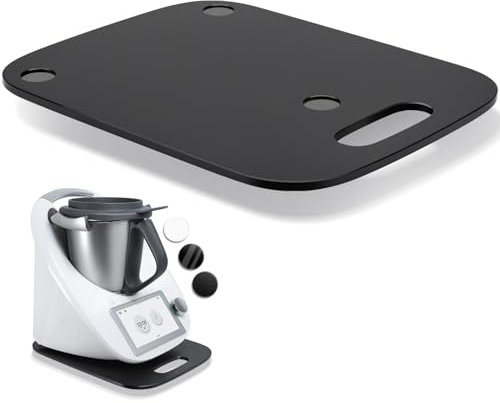 Inwee Planche Coulissante pour Thermomix TM6 TM5, Planche à Glisser pour Thermomix en Acrylique, Stable et Facile à Déplacer, Accessoires pour Thermomix, Noir givré