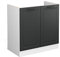 Mueble bajo de lavabo estilo casa de campo, 80 cm, color antracita/blanco, no incluye encimera