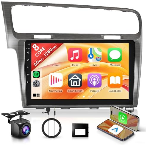 6G+128G 8 Core Android 15 Autoradio per VW Golf 7 2013-2017 10.1 Stereo Auto VW Golf VII con Carplay Android Auto Senza Fili Mirror Link Bluetooth FM/RDS/EQ/DSP WiFi GPS SWC Telecamera Posteriore
