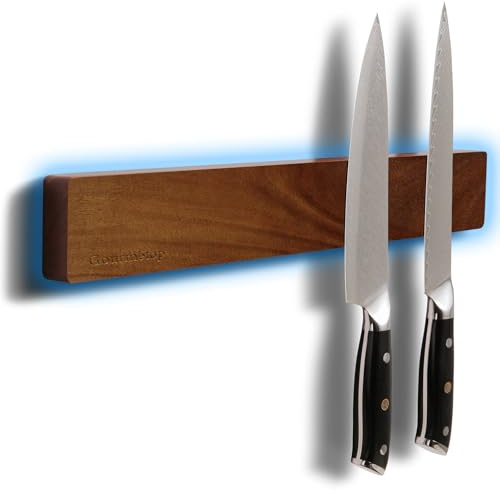 Aktualisiert 2026 Magnetleiste Messer, Messerblock Magnetisch 40,6cm, Messerhalter Magnetisch ,Magnetischer Messerhalter–Küchen Organizer & Küchenzubehör, Unbestückte Messerblöcke, Akazienholz Dunkel