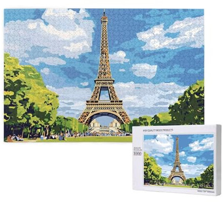 Puzzle 1500 Teile Paris Klassische Puzzles für Erwachsene Landschaft Anspruchsvolles und Lustig Kreatives Unterhaltungsspiel, Holzpuzzle für Erwachsene Als Feiertage Geschenk fur Frauen 2T-606