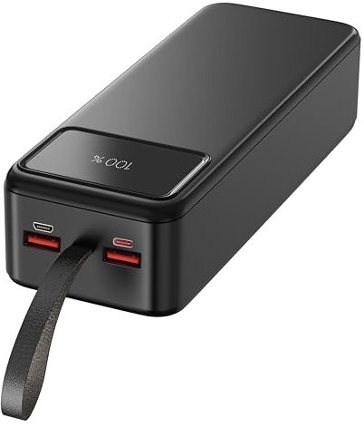 Batterie Externe 30000mAh USB-C Charge Rapide Portable Chargeur Smartphone écran LED Phonillico®