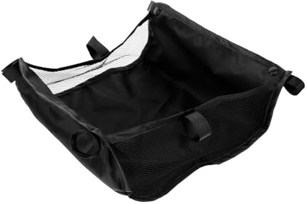 Kinderwagen Organizerkorb für Babywagen, Groß, Oxford Gewebe, Schwarz | Aufbewahrungstasche Unten Am Gestell, für Shopping und Reisen, Leicht und Verschleißfest