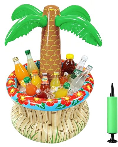 LATRAT Aufblasbare Palme mit Getränkekühler, Sandbeach Summer Supply, Outdoor Pool Decoration Accessory, Vacation Gathering Ornament, Portable Entertainment Organizer, 40 x 70 cm