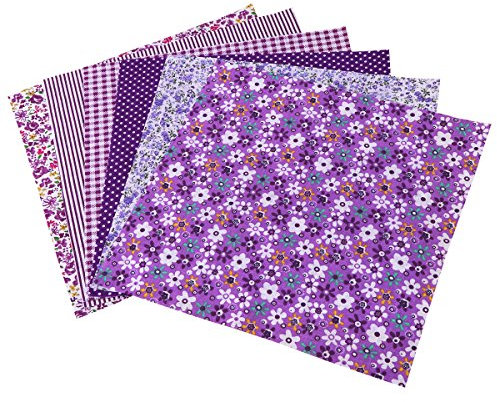 6stücke Teiliges Quadratische Baumwollstoffe Mit Blumenmuster Kreatives Diy-bastelmaterial Für Nähen Scrapbooking Und Bastelprojekte Lila