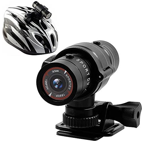 Hangang Action Camera 1080P Mini Waterproof Sport Helmet Camera Full HD Motorbike Bike Montain Helmet Action Camera Video DVR AVI Video Camcorder 32 GB TF Card Ideal for Climbing Riding Skiing