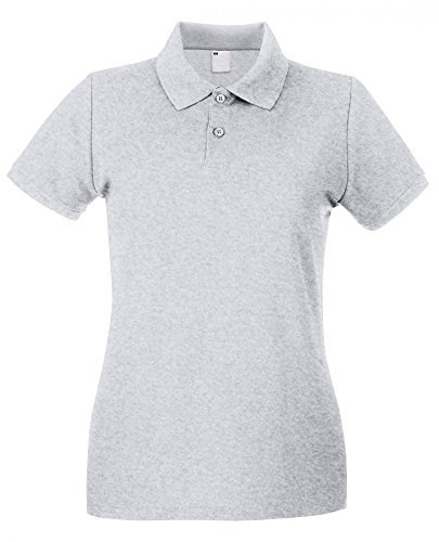 Universal Textiles Womens/Ladies Fitted Short Sleeve Casual Polo Shirt (Medium) (Grey Marl)