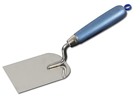 DEWEPRO Gipserspachtel 80 mm – Edelstahl Stuckateurspachtel mit Holzgriff – 8 cm Breite – Rostfreier Spachtel für Stuck-, Gips- & Mörtelarbeiten – Profi Handspachtel für Handwerker & Heimwerker