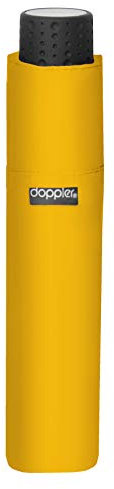 doppler Taschenschirm Fiber Havanna Uni – Super leicht – Kompakte Größe – 22 cm – Shiny Yellow