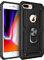 BestST Hülle für iPhone 6 Plus/7 Plus/8 Plus + schutzfolie,Handyhülle für iPhone 6 Plus/7 Plus/8 Plus Cover,Armor Stoßfest TPU PC Schutzhülle Ringhalter Handytasche Case Handy Hüllen,Schwarz