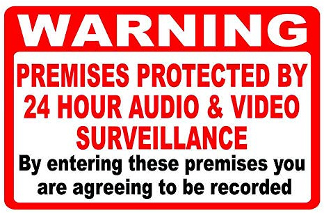 Warning these Premises are protected by Audio and Video Surveillance CCTV Cameras - Self Adhesive Sticker Signs A4 300mm x 200mm (2)