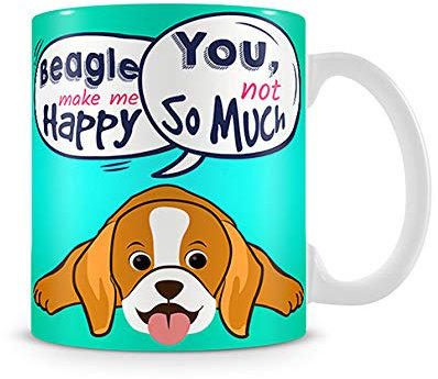 Corgi Make Me Happy You Not So Much Dog Themed 11 oz Ceramic Mug,Christmas,Birthday Gift Idea. (Beagle)