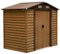 Outsunny 8 x 6ft Garden Shed, Metal Storage Tool House Gardening Tool Storage with Shutter Vents, Brown