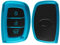 kwmobile Autoschlüssel Hülle kompatibel mit Hyundai Kia 3-Tasten Autoschlüssel Keyless Go - Schlüsselhülle Silikon Cover - Hochglanz Blau
