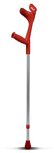 Krücke Rot Klassiker 140 Kg Unterarmgehstütze von Ossenberg mit Ergo Softgriff Gehhilfe Pulox-Design