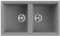 Elleci Lavello Incasso Best 450 2 Vasche 86x51 Grigio Cemento Granitek LGB45048