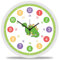 GRAVURZEILE Wanduhr Kinder Dino Motiv - Lautlose Kinderwanduhr geeignet für Mädchen - Bunte Lernuhr für Kinder 30 cm - Einfaches Ablesen der Uhrzeit Lernen - Farbenfrohes Dinosaurier Design