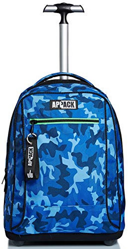 Appack TROLLEY Trolley Yuzer, blau, 2-in-1-Schultergurte für Rucksack, Schule und Reisen