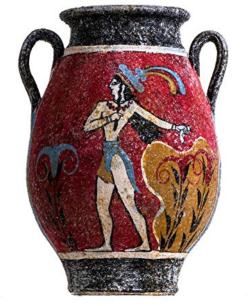 Antico Greco Minoico Anfora Affresco Principe Dei Gigli Vaso In Ceramica Fatto A Mano Murale Piccolo Vaso