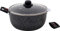 BERGER Aluminium-Kochtopf Stone Rock 24 cm 4,5 Liter mit Deckel aus Glas | Antihaft-Beschichteter Topf | Spülmaschinenfest | Brattopf - Schwarz