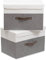 OUTBROS Aufbewahrungsboxen mit Deckel, 45 x 30 x 30 cm, faltbare Stoffboxen, Aufbewahrungskörbe,organizer box für Kleidung, Bücher,2 Stück,Grau/Weiß ST02WGL2