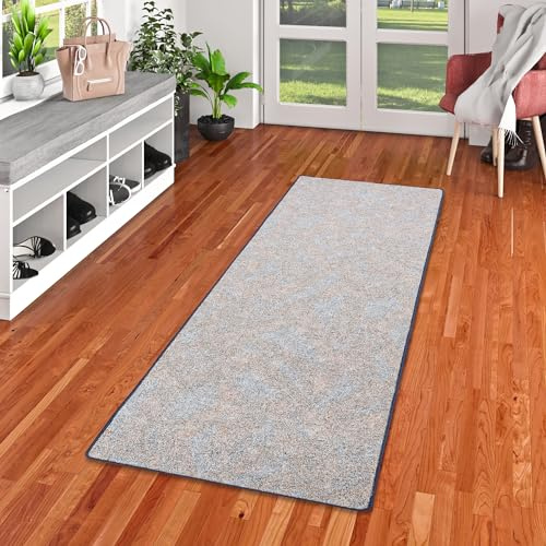 Snapstyle Schlingen Läufer Teppich Memory Grau Blau Meliert in 9 Größen