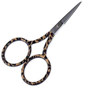 The Quilted Bear Stickschere im klassischen Stil, 8,9 cm (Leopardenmuster) – scharfe Schere für Regenbogenfäden und Stoffe, Stickerei- und Feinarbeitsschere für präzises Schneiden