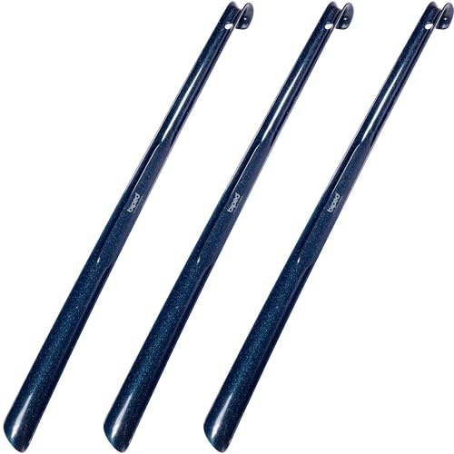 biped 3er-Set Schuhlöffel lang Kunststoff 65 cm - Rückenschonende Schuhanzieher mit praktischem Haken zum Aufhängen - Bruchsicher und Stabil - Deutsche Herstellung z1557(flitter-dunkelblau)