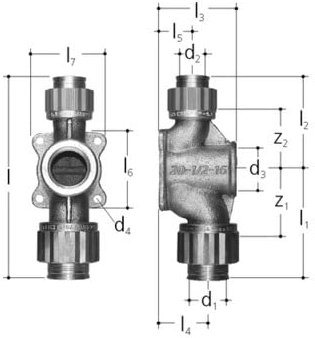 Sanipex Armaturenanschluß 5536 doppelt 1/2 x 15 mm x 102 mm 5536.710