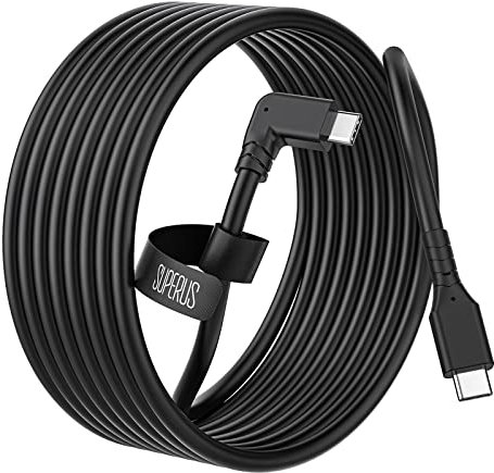 SUPERUS Link Cable para Oculus/Meta Quest 2/Quest 1, 3M USB C a USB C Cable, Cable de Transferencia de Datos y Carga de Alta, Accesorios para Auricular VR para Juegos PC/Steam VR