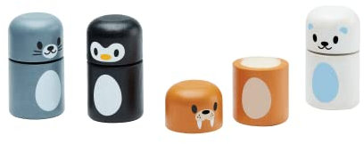 PlanToys Passende Tiere - Arktisches Tier-Matching - Motorikspielzeug Baby aus Holz - Formerkennung Sortierer Puzzle - nachhaltiges Holzspielzeug