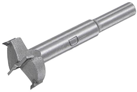 QUARKZMAN 27mm Forstner Taladro Brocas x 1uds Tungsteno Carburo Madera Agujero Sierra Barrena Abridor para Muebles Plástico Puerta Bisagra, [Gris]