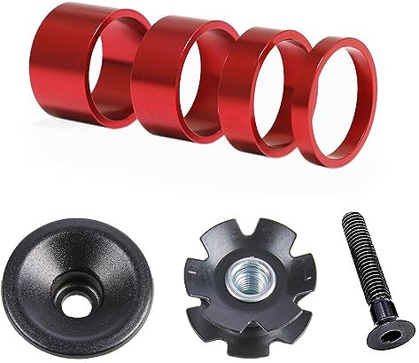 7 Stück Fahrrad Lenker Spacer Set, Fahrrad Ahead Vorbau Spacer, Bike Headset Spacer, Rennrad Distanzscheiben, Aluminium Fahrrad Lenker Spacer, Mit Steuersatzkappe, Ahead Gabel Kralle, Für Rennrad, BMX
