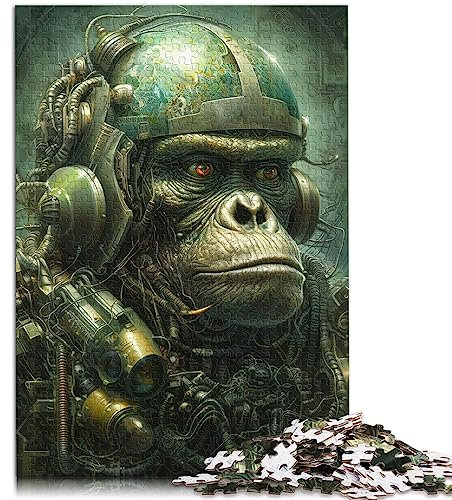 Puzzle für Erwachsene, Biomechanischer AFFE, Puzzle für Erwachsene, 1000 Teile, geeignet für Erwachsene und Kinder ab 12 Jahren, Papppuzzle, Lernspiel, Größe: 26 x 38 cm