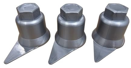 KRAM-Tuck - 100x Radschrauben - Radmuttern - Radschraubenkappen - Radmutternkappen - Kunstsoff Kappen Abdeckungen - Indikator für lose Schrauben (Grau, 32MM)