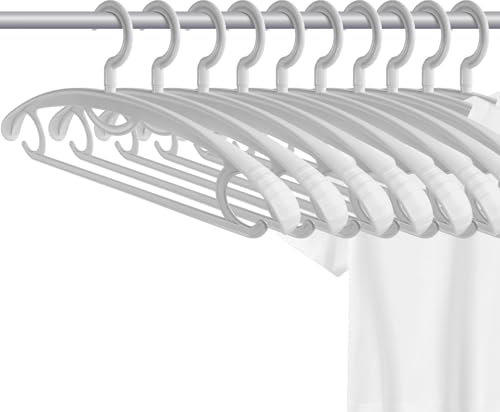 Kunststoff-Kleiderbügel, extra dicker Kunststoff, breite Schulter, Erwachsene, 360 Grad drehbar, rutschfest, Standard-Kleiderbügel, ideal für den täglichen Gebrauch, Grau, 10 Stück