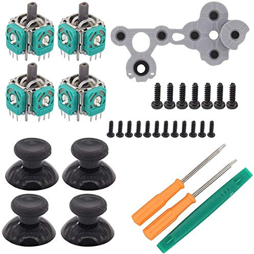 3D Analog Thumb Sticks Sensormodulkappe mit D-Pads R/L-Taste T6 T8-Schraubenzieher-Reparatursatz für -Controller